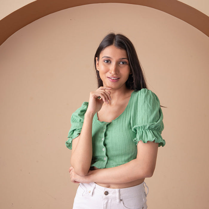 Bubbly Cropped Shirt