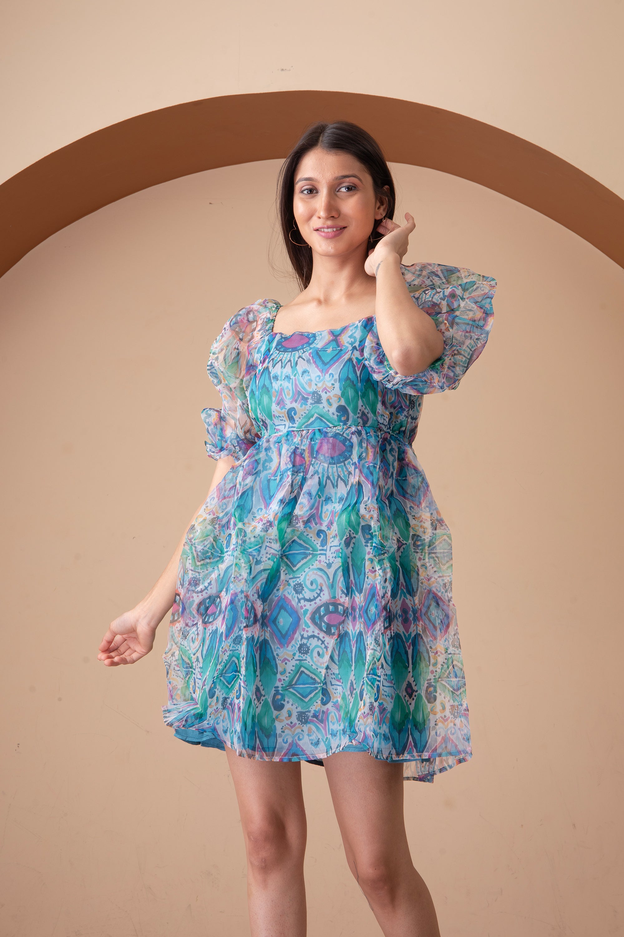 Ballon Sleeve Dress