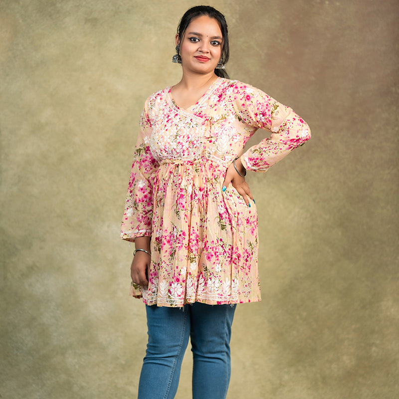 Adah Chikankari Short kurta