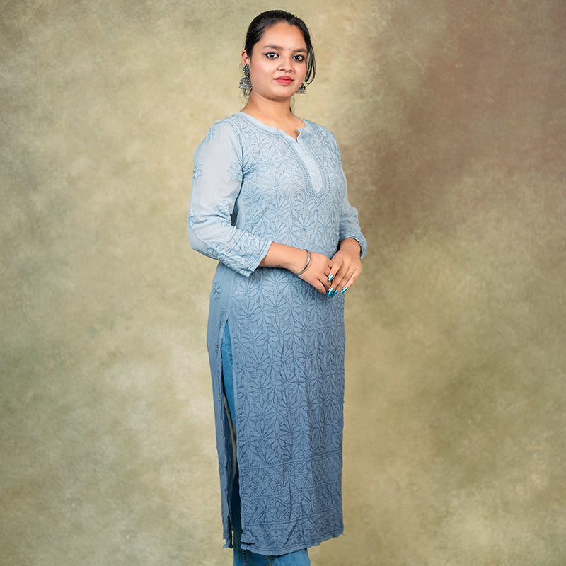 Ombre chikankari kurti