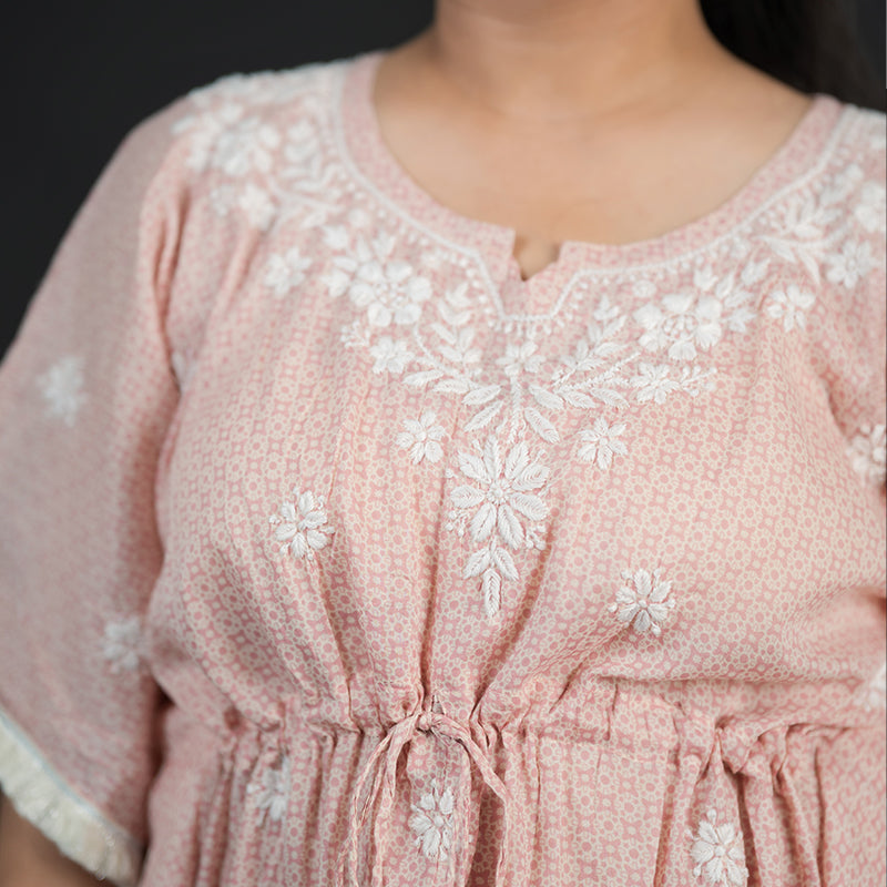 chikankari kaftan set